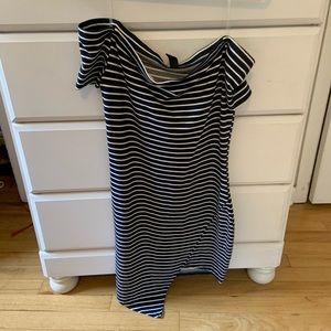 Asymmetrical striped dress
